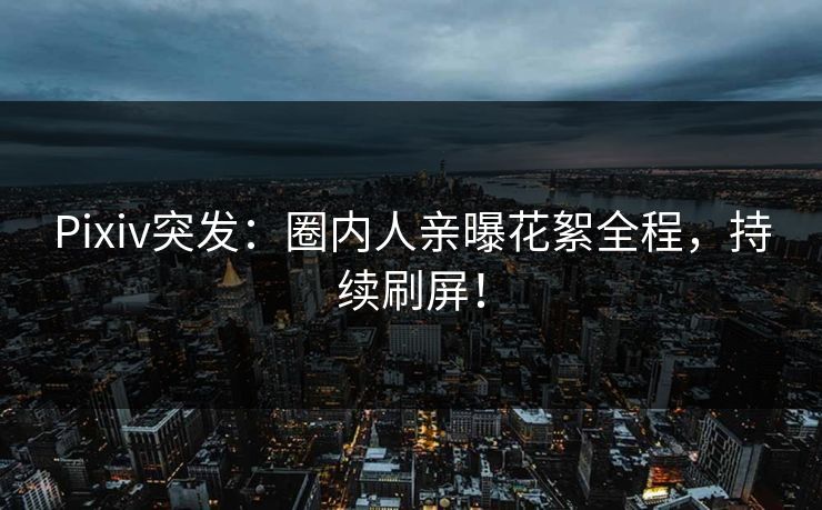 Pixiv突发:圈内人亲曝花絮全程,持续刷屏! Pixiv突发:圈内人亲曝花絮全程,持续刷屏!