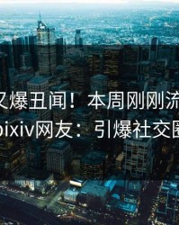 主持人又爆丑闻！本周刚刚流出热点，pixiv网友：引爆社交圈