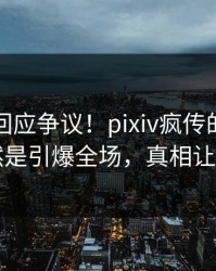 主持人回应争议！pixiv疯传的秘闻背后竟然是引爆全场，真相让人瞠目