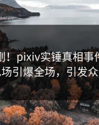 本周刚刚！pixiv实锤真相事件，网红现场引爆全场，引发众怒