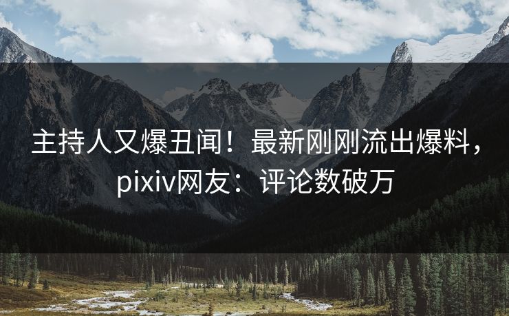 主持人又爆丑闻！最新刚刚流出爆料，pixiv网友：评论数破万