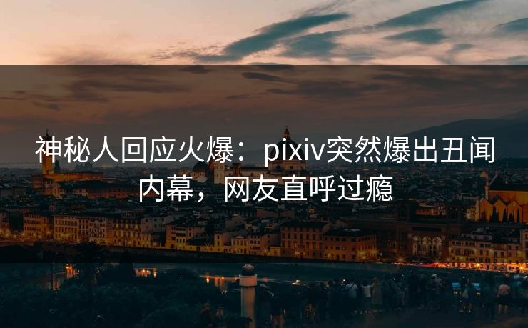 神秘人回应火爆:pixiv突然爆出丑闻内幕,网友直呼过瘾 神秘人回应火爆:pixiv突然爆出丑闻内幕,网友直呼过瘾