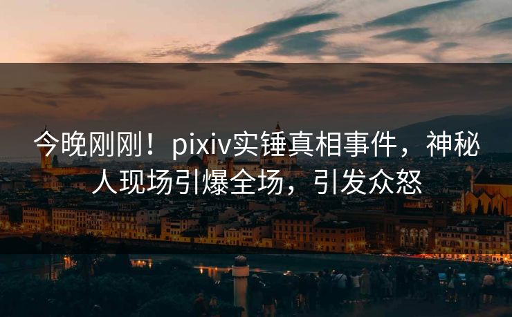 今晚刚刚!pixiv实锤真相事件,神秘人现场引爆全场,引发众怒 今晚刚刚!pixiv实锤真相事件,神秘人现场引爆全场,引发众怒